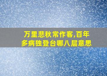 万里悲秋常作客,百年多病独登台哪八层意思