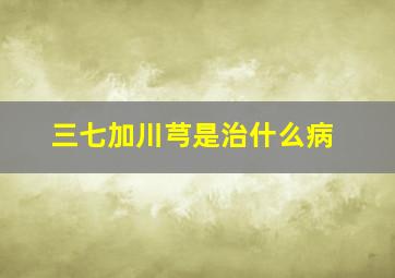 三七加川芎是治什么病