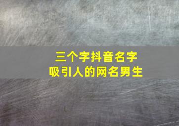 三个字抖音名字吸引人的网名男生