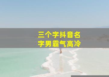 三个字抖音名字男霸气高冷