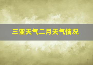 三亚天气二月天气情况