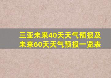 三亚未来40天天气预报及未来60天天气预报一览表