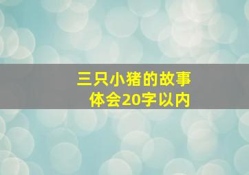 三只小猪的故事体会20字以内