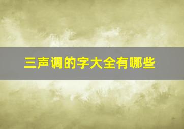 三声调的字大全有哪些