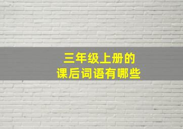 三年级上册的课后词语有哪些