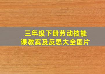 三年级下册劳动技能课教案及反思大全图片