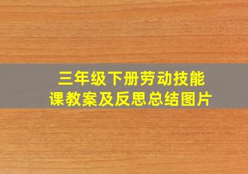 三年级下册劳动技能课教案及反思总结图片