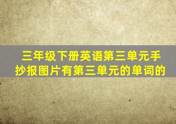 三年级下册英语第三单元手抄报图片有第三单元的单词的