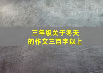 三年级关于冬天的作文三百字以上