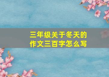 三年级关于冬天的作文三百字怎么写