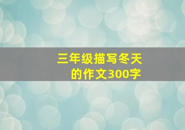 三年级描写冬天的作文300字