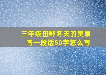 三年级田野冬天的美景写一段话50字怎么写