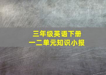 三年级英语下册一二单元知识小报