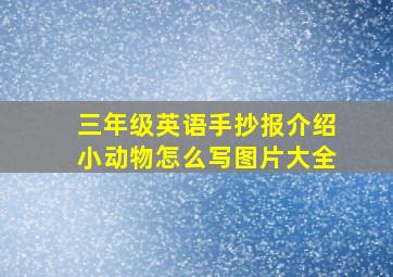 三年级英语手抄报介绍小动物怎么写图片大全