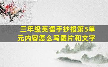 三年级英语手抄报第5单元内容怎么写图片和文字