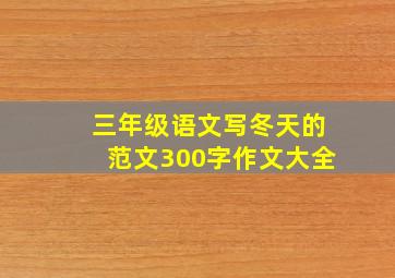 三年级语文写冬天的范文300字作文大全