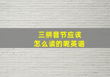 三拼音节应该怎么读的呢英语