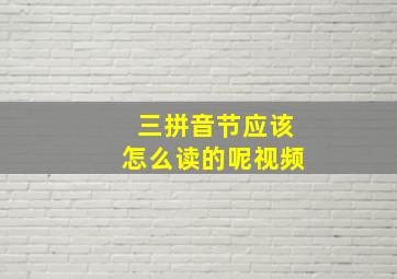 三拼音节应该怎么读的呢视频