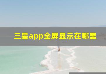 三星app全屏显示在哪里