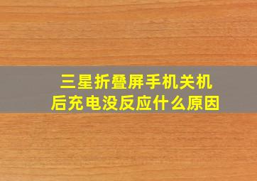 三星折叠屏手机关机后充电没反应什么原因