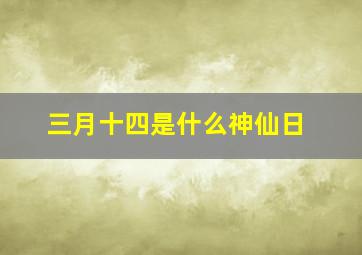 三月十四是什么神仙日