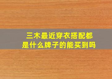 三木最近穿衣搭配都是什么牌子的能买到吗