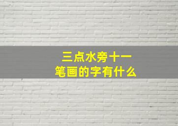 三点水旁十一笔画的字有什么