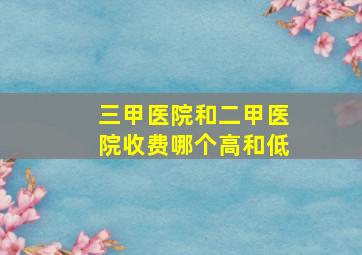 三甲医院和二甲医院收费哪个高和低