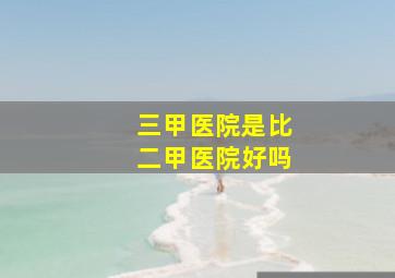 三甲医院是比二甲医院好吗