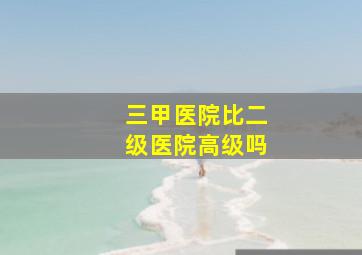 三甲医院比二级医院高级吗