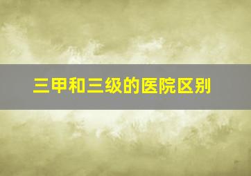 三甲和三级的医院区别