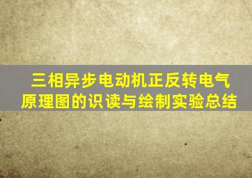 三相异步电动机正反转电气原理图的识读与绘制实验总结