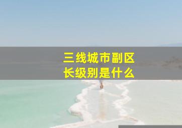 三线城市副区长级别是什么