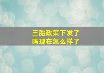 三胎政策下发了吗现在怎么样了