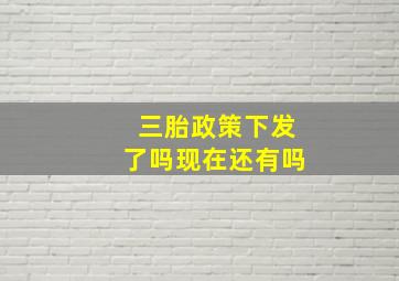 三胎政策下发了吗现在还有吗