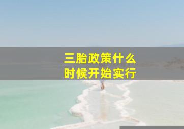 三胎政策什么时候开始实行