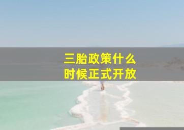 三胎政策什么时候正式开放