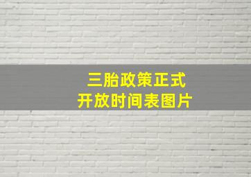 三胎政策正式开放时间表图片