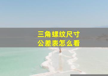 三角螺纹尺寸公差表怎么看