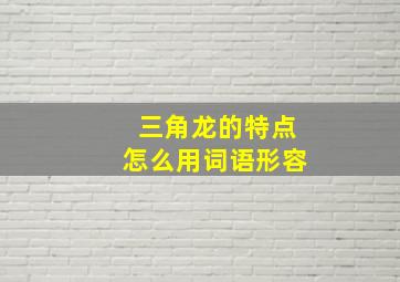 三角龙的特点怎么用词语形容