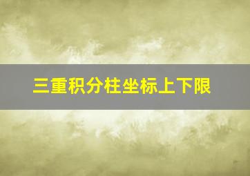 三重积分柱坐标上下限