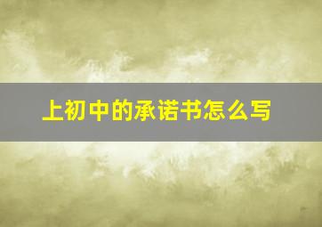 上初中的承诺书怎么写