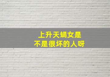 上升天蝎女是不是很坏的人呀