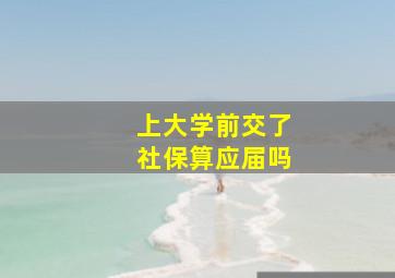 上大学前交了社保算应届吗