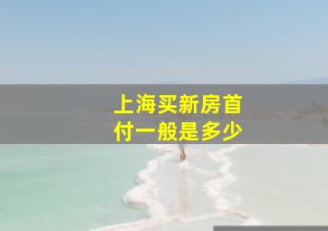 上海买新房首付一般是多少