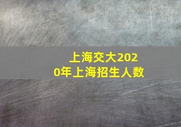 上海交大2020年上海招生人数