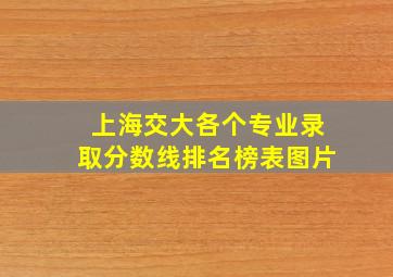 上海交大各个专业录取分数线排名榜表图片