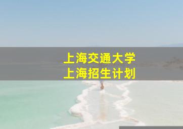 上海交通大学上海招生计划