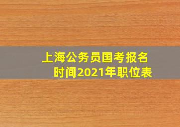 上海公务员国考报名时间2021年职位表