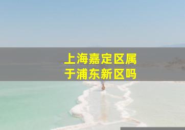 上海嘉定区属于浦东新区吗